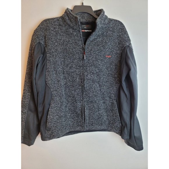 NordCap Men's Lg‎ Black/Gray Wool Blend Full Zip Long Sleeves Soft Shell Jacket - Picture 1 of 7